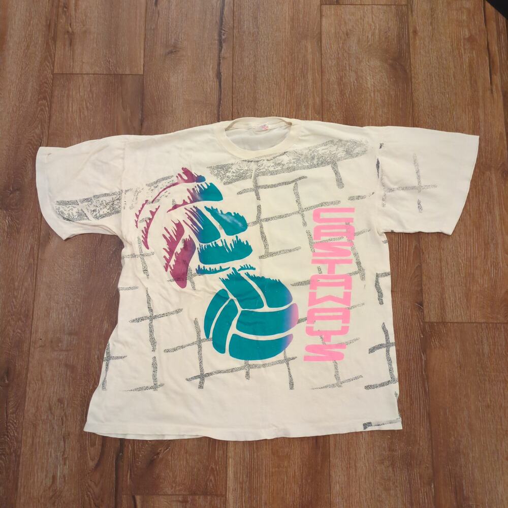 VTG Volleyball Castaways Sport Adult XL Shirt Beach Ocean Surf Cali Florida AOP‎